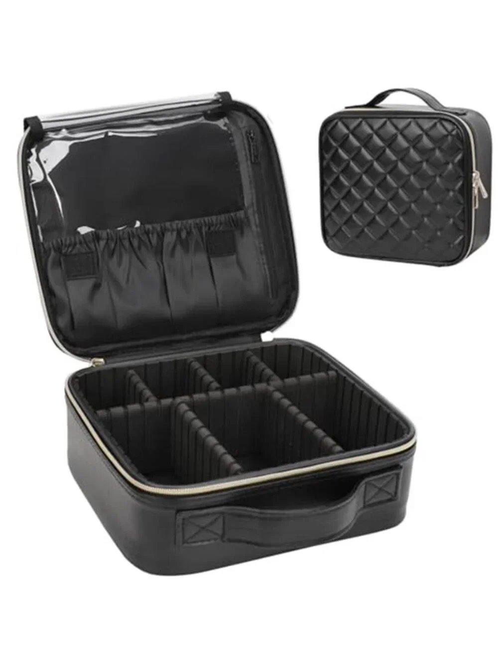 Travel Makeup Bag Organizer Cosmetic Case Adjustable Dividers Waterproof Large